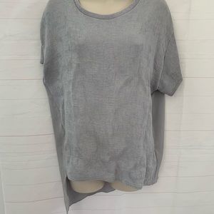 Zara Short Sleeve Gray size M Hi Low Sheer Blouse